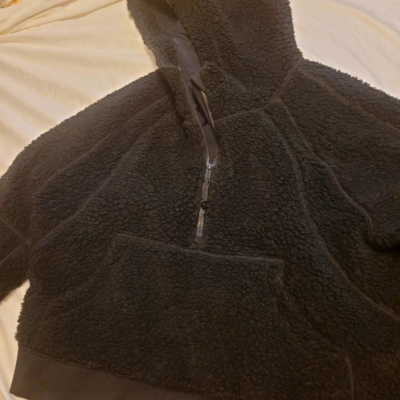 Fleece oversized cropped hoodie - Picture 1 of 6